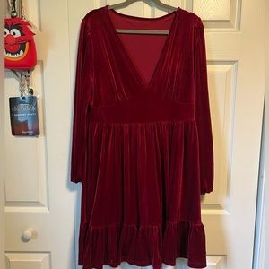 Halara Red Velvet Dress Size 1X